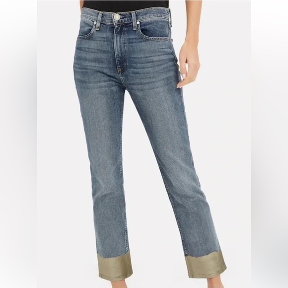 Rag & bone New York Bilbury Metallic Ankle Dipped Jeans Women’s Sz 26 - Picture 1 of 10